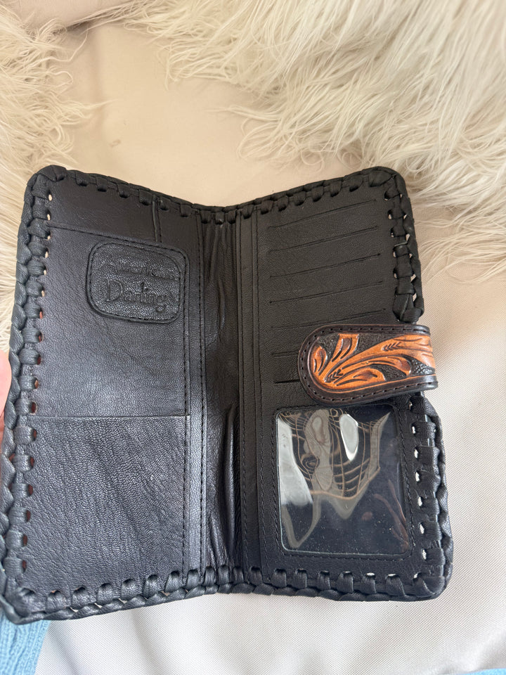American Darling Floral Leather Braided Wallet