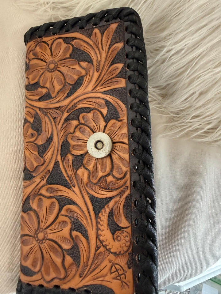American Darling Floral Leather Braided Wallet