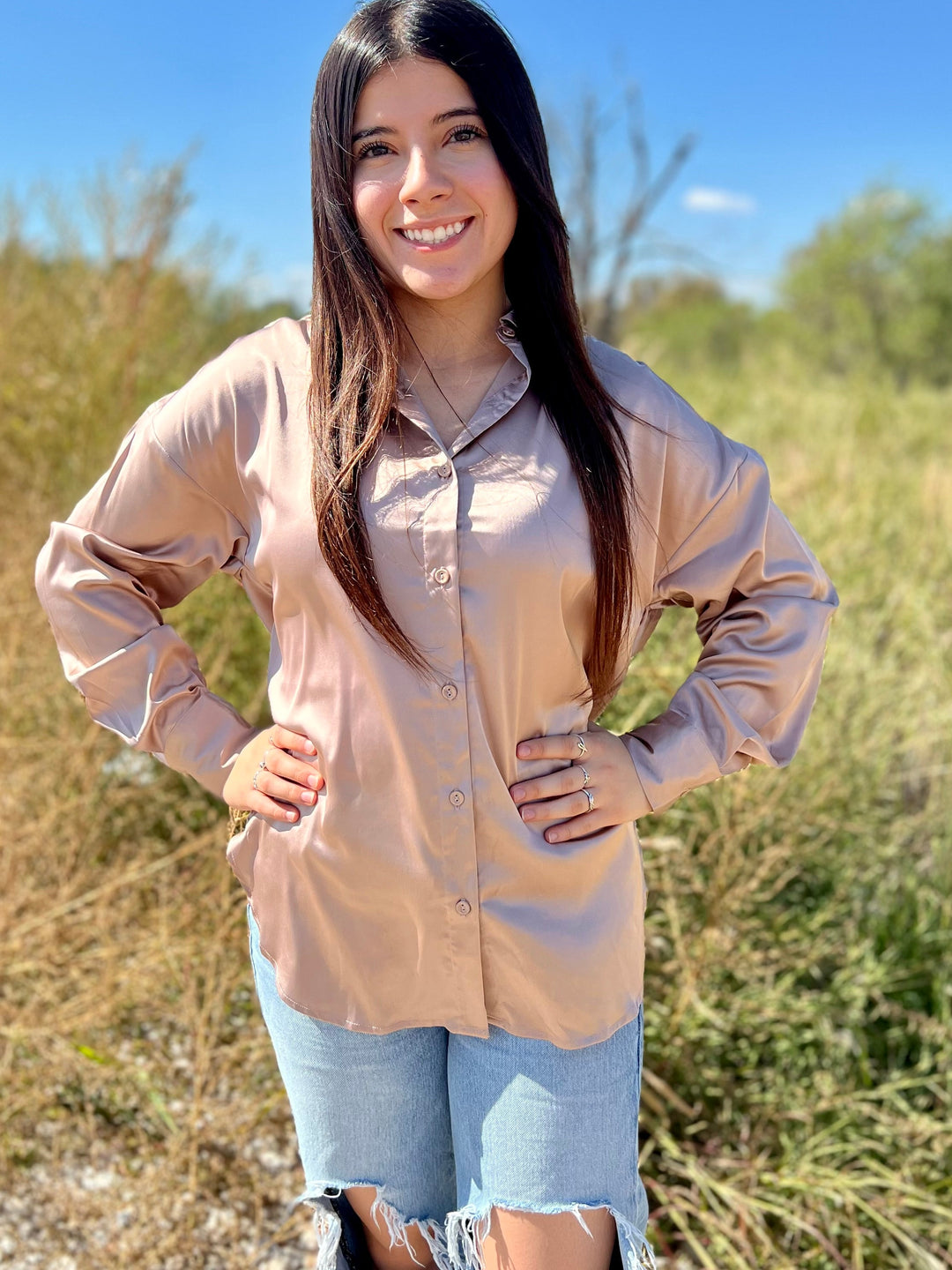 Sophisticatedly Casual Satin Button Ups- 4 Colors | gussieduponline