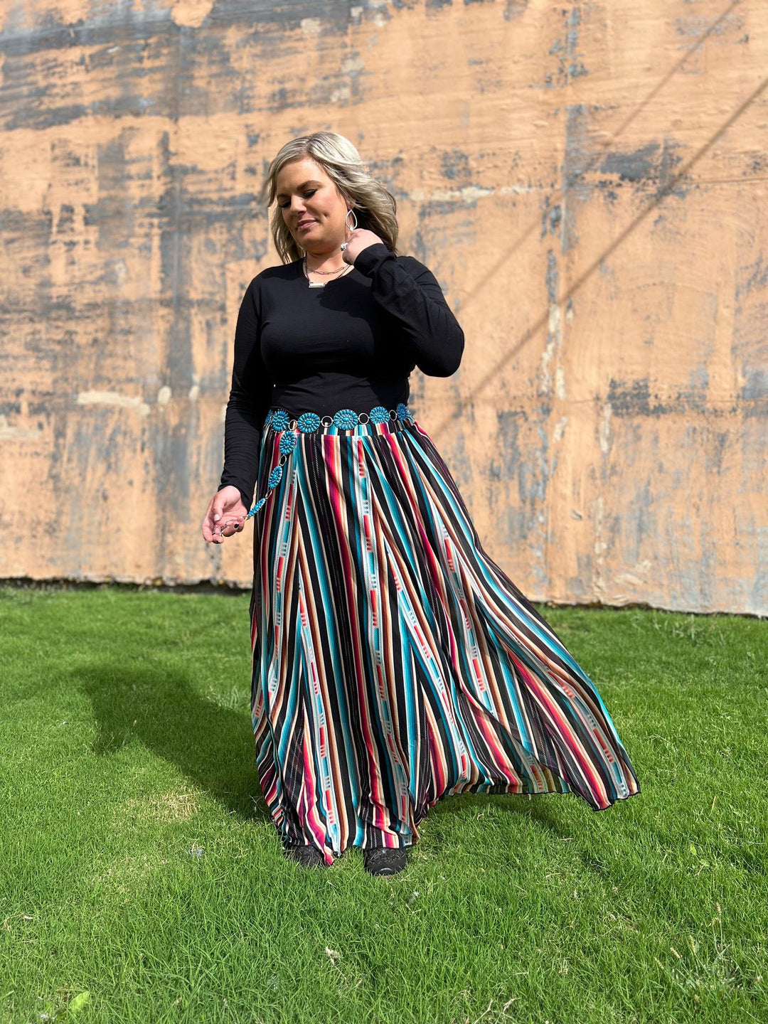 PLUS Serape Kreek Maxi Skirt | gussieduponline