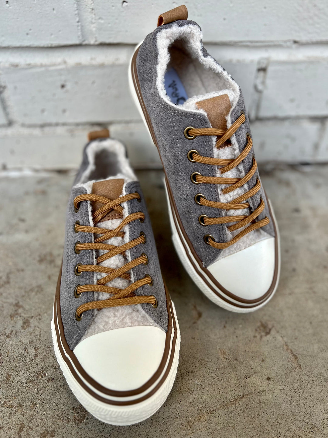 Grey Suede Cozy Sneakers | gussieduponline