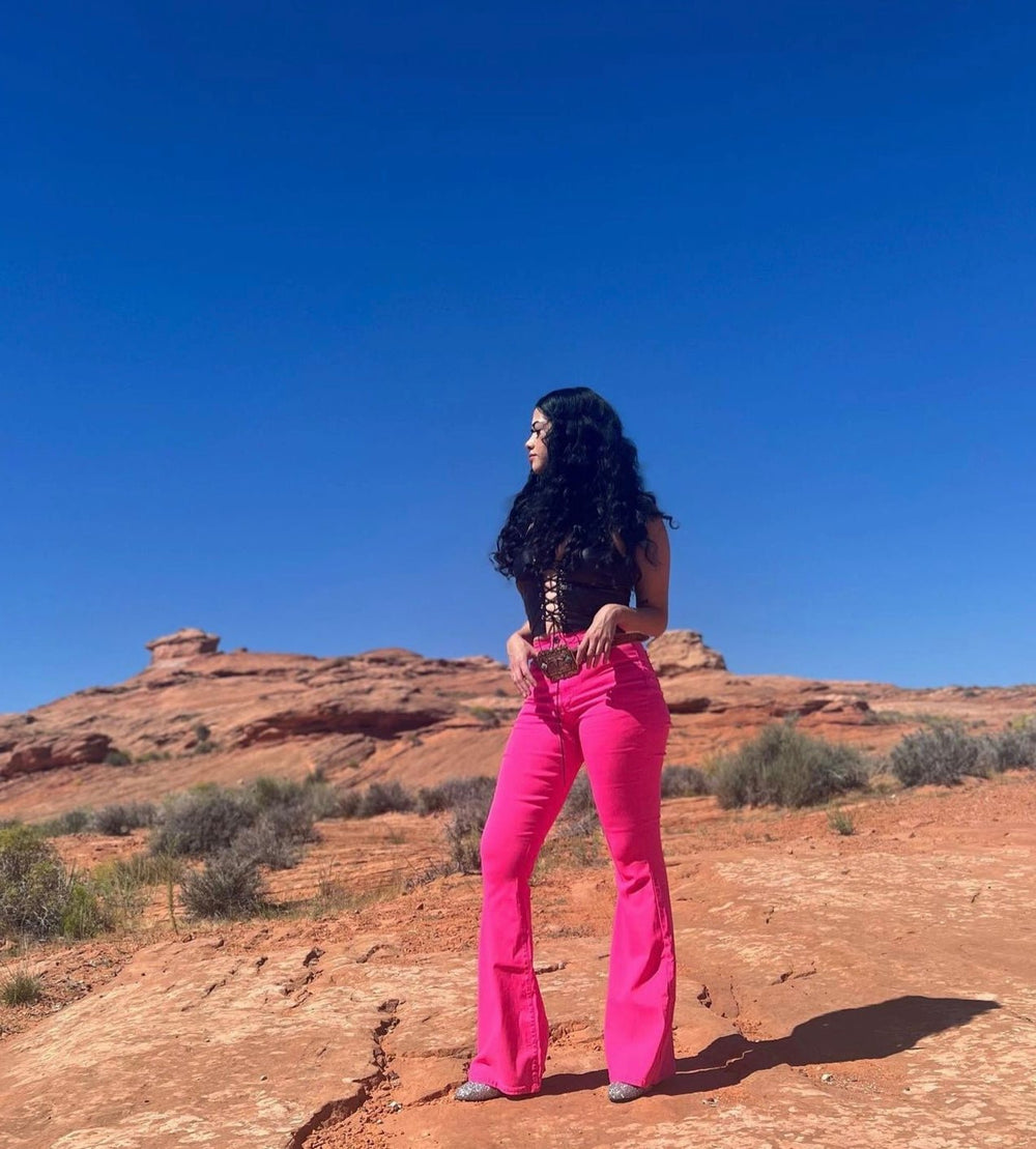 Bubble Yum Pink Bell Bottoms | gussieduponline