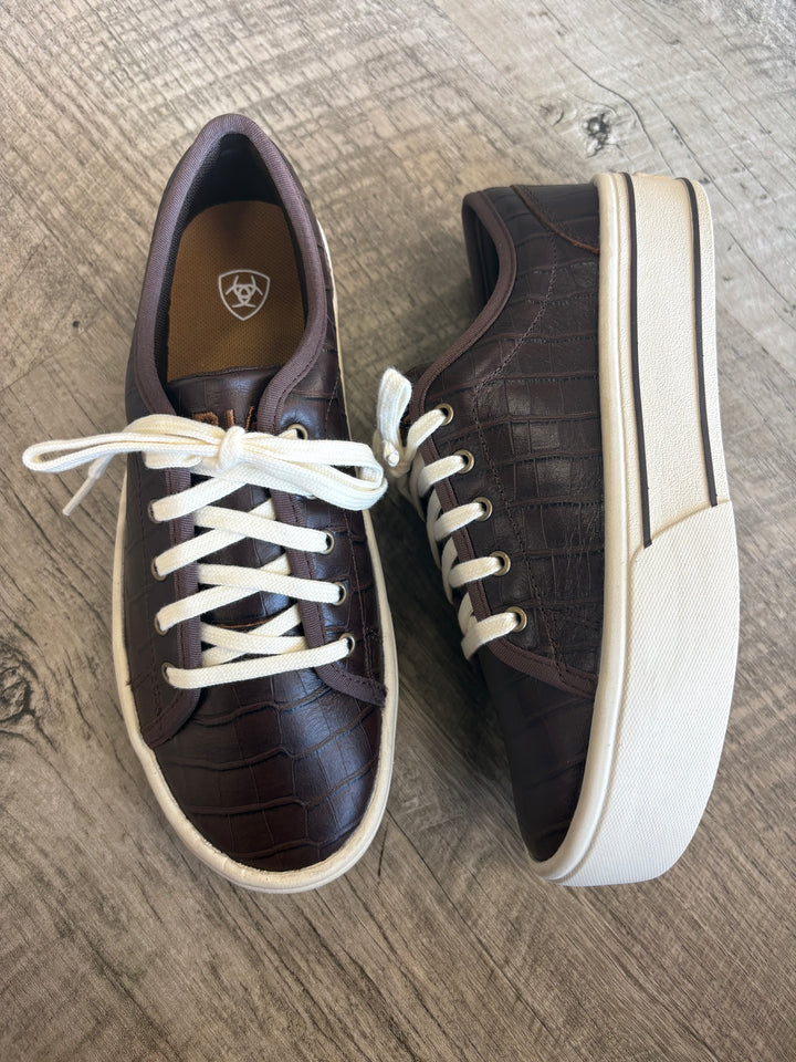 Women's Ariat Skylar Luxe Espresso Croc Print Shoes