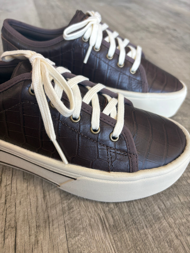 Women's Ariat Skylar Luxe Espresso Croc Print Shoes