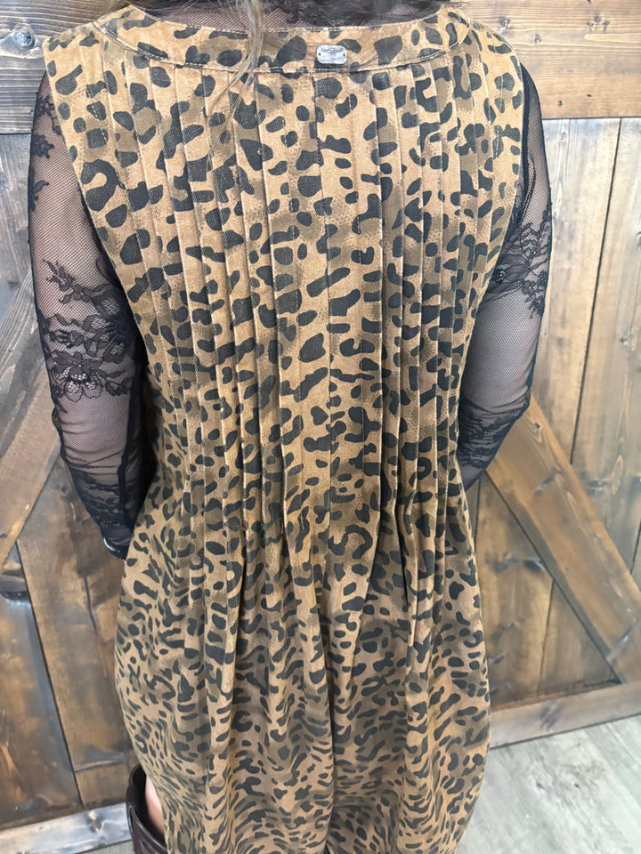 L&B Leopard Print Denim Romper
