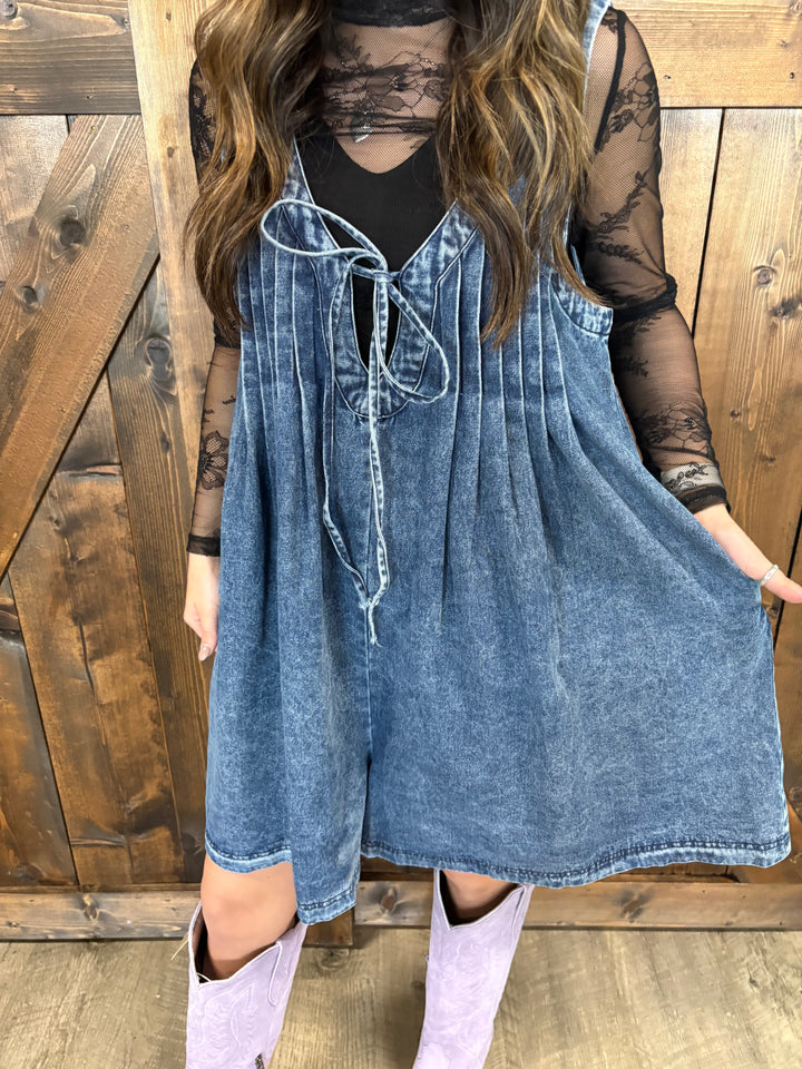 L&B Light Stone Denim Romper
