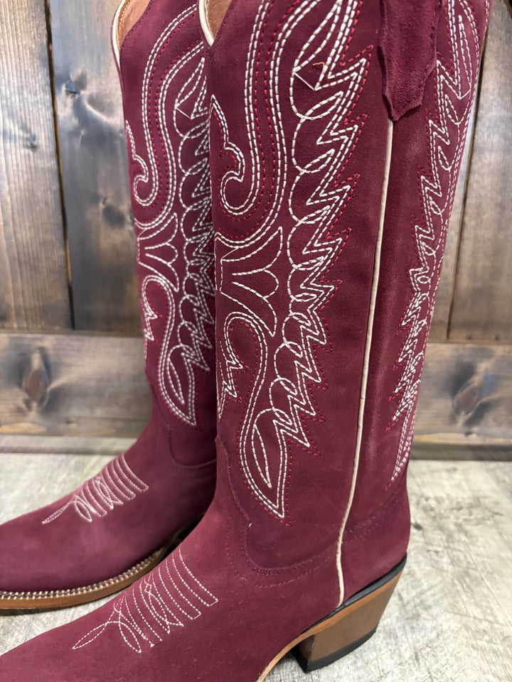 Tanner Mark Women's Burgundy Suede Boots
