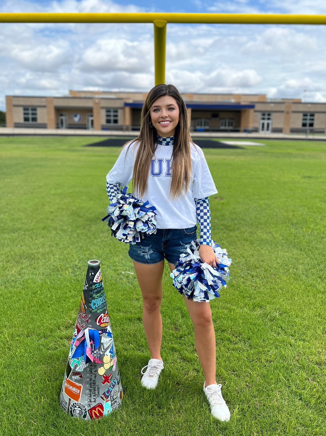 Sterling Kreek Pep Rally Blue Mesh Top | gussieduponline