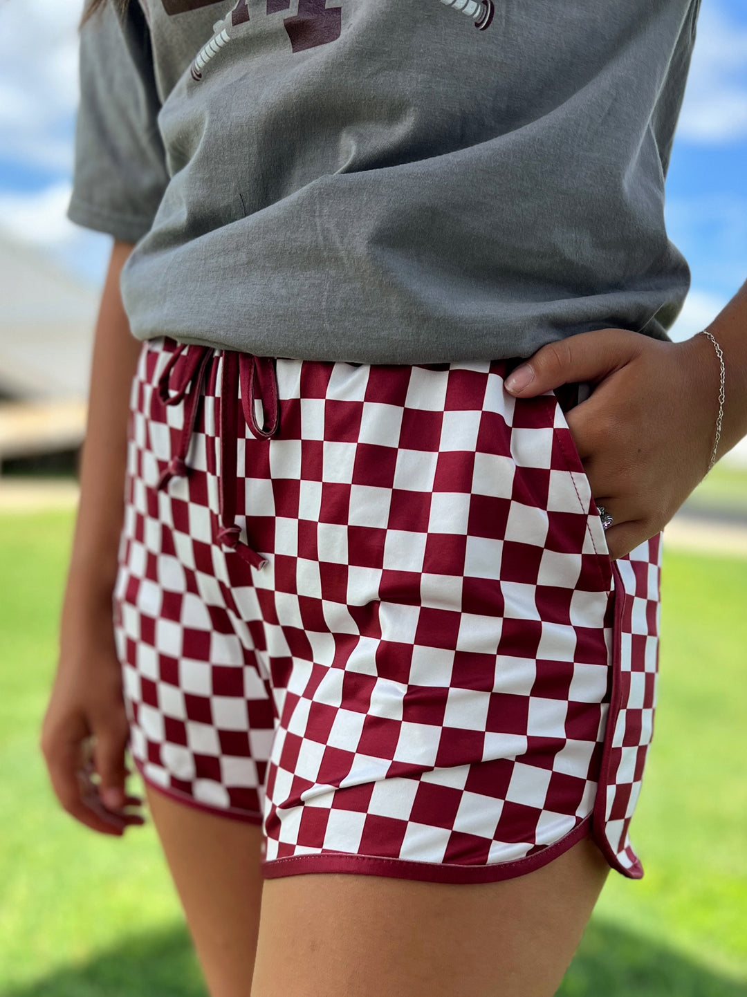 Sterling Kreek Maroon Pep Rally Shorts | gussieduponline