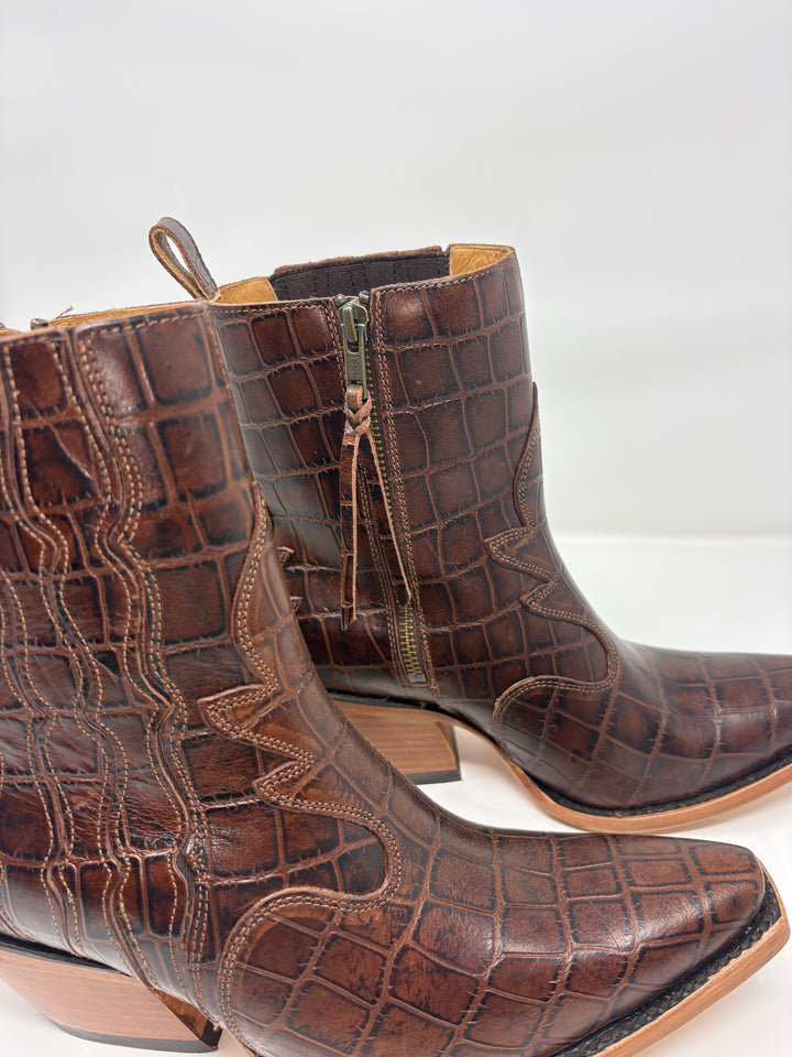 Ariat Women's Jade Luxe Espresso Croc Booties