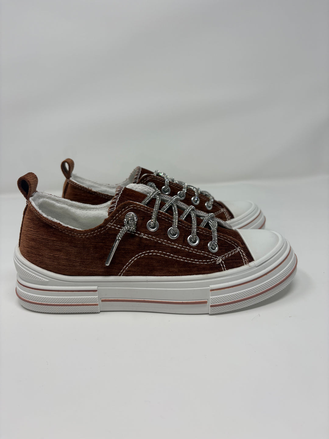 Very G Aman Rust Velvet Sparkle Sneakers