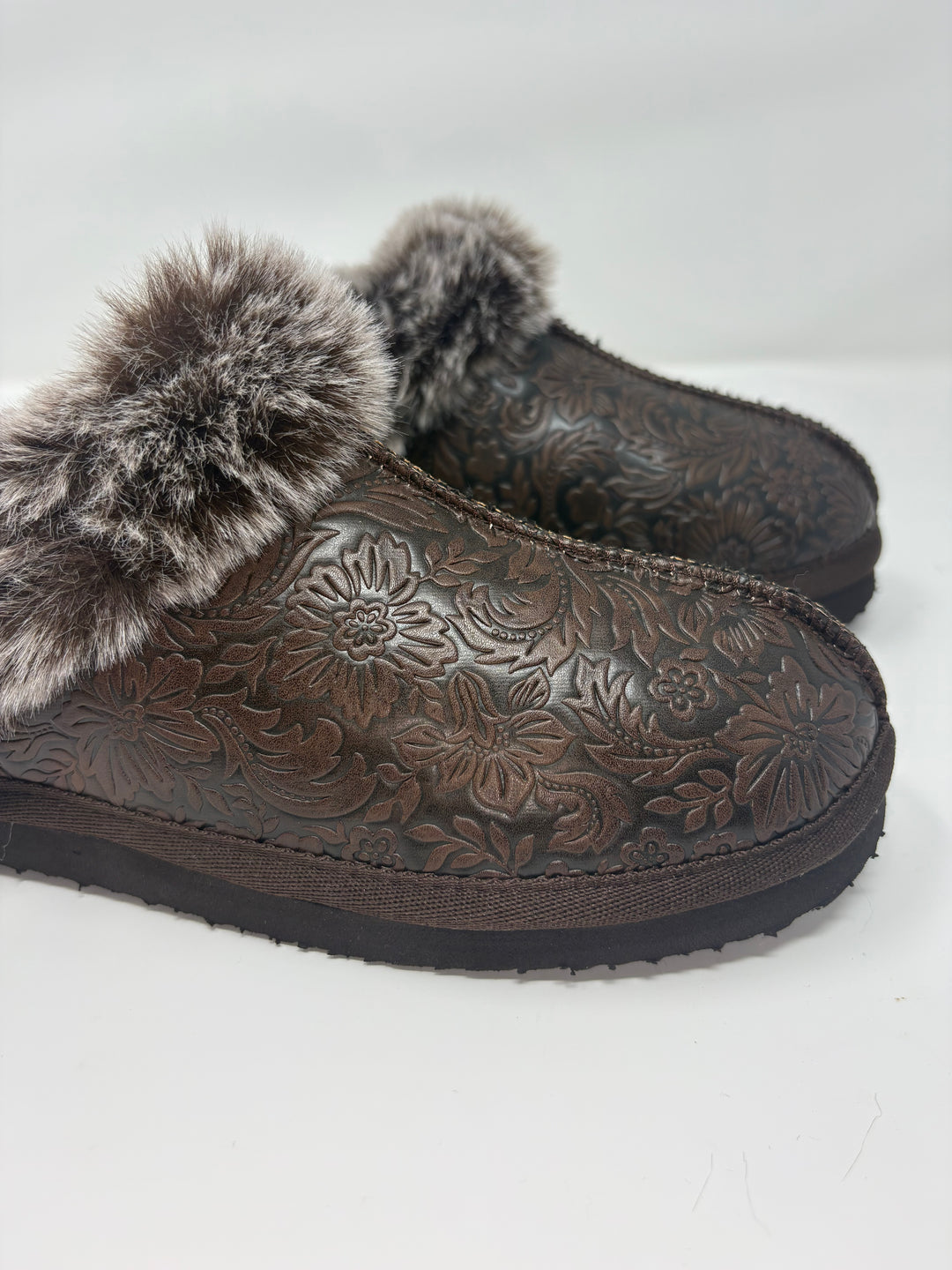 Very G Lolly Chocolate Tooled Slippers