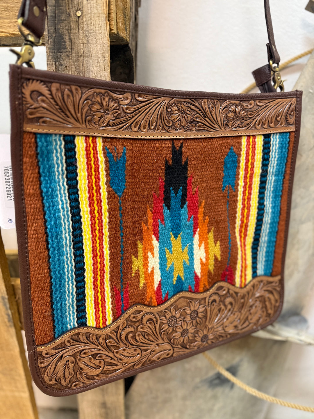 Sunset Desert Tooled Leather Bag
