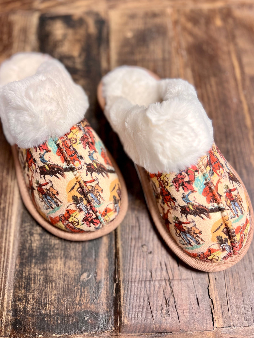 Cowboy Collage Slippers | gussieduponline