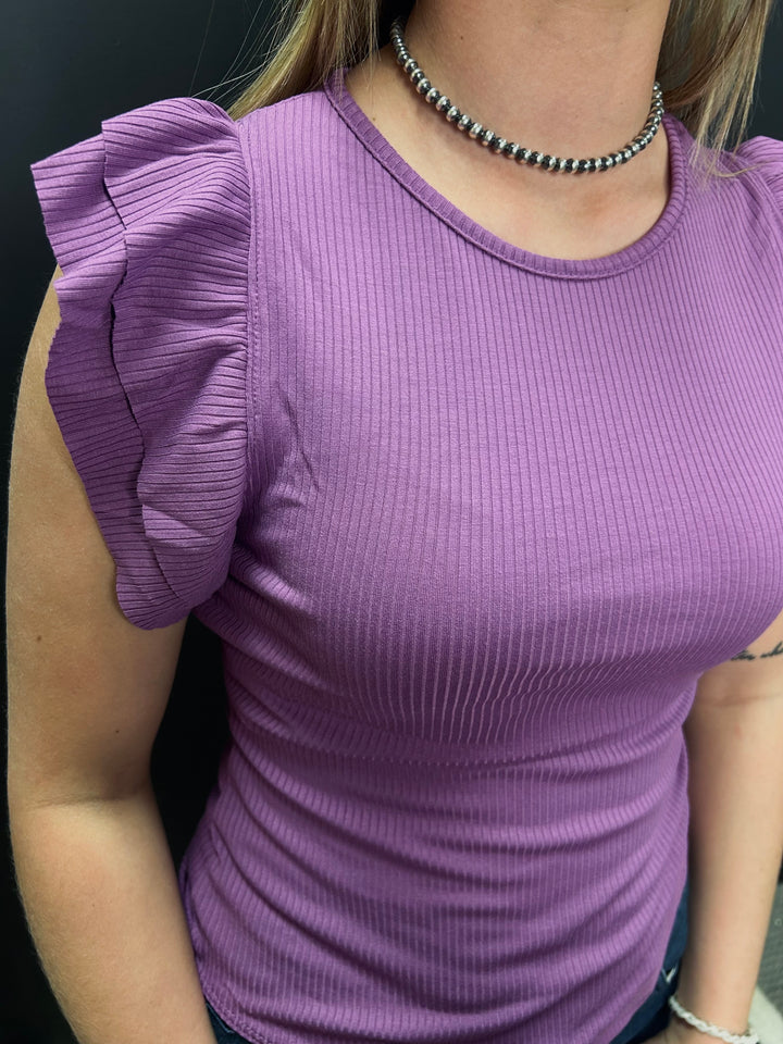 Ruffle Sleeve Bodysuit- 3 Colors