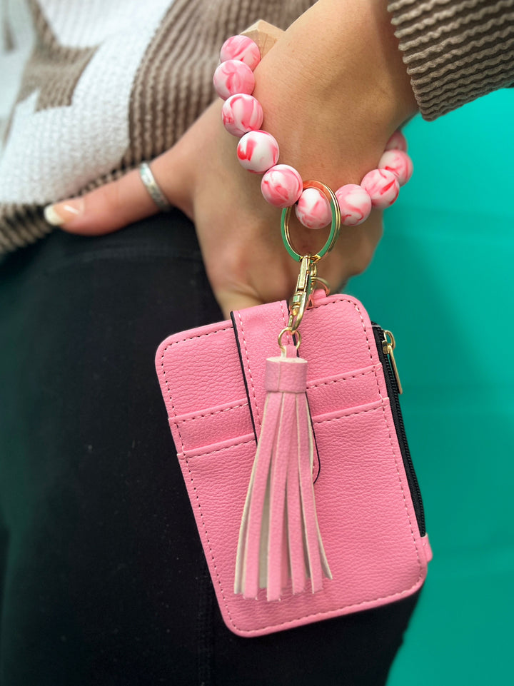 Bracelet Card Holder Wristlet Keychain - 8 Colors Available | gussieduponline
