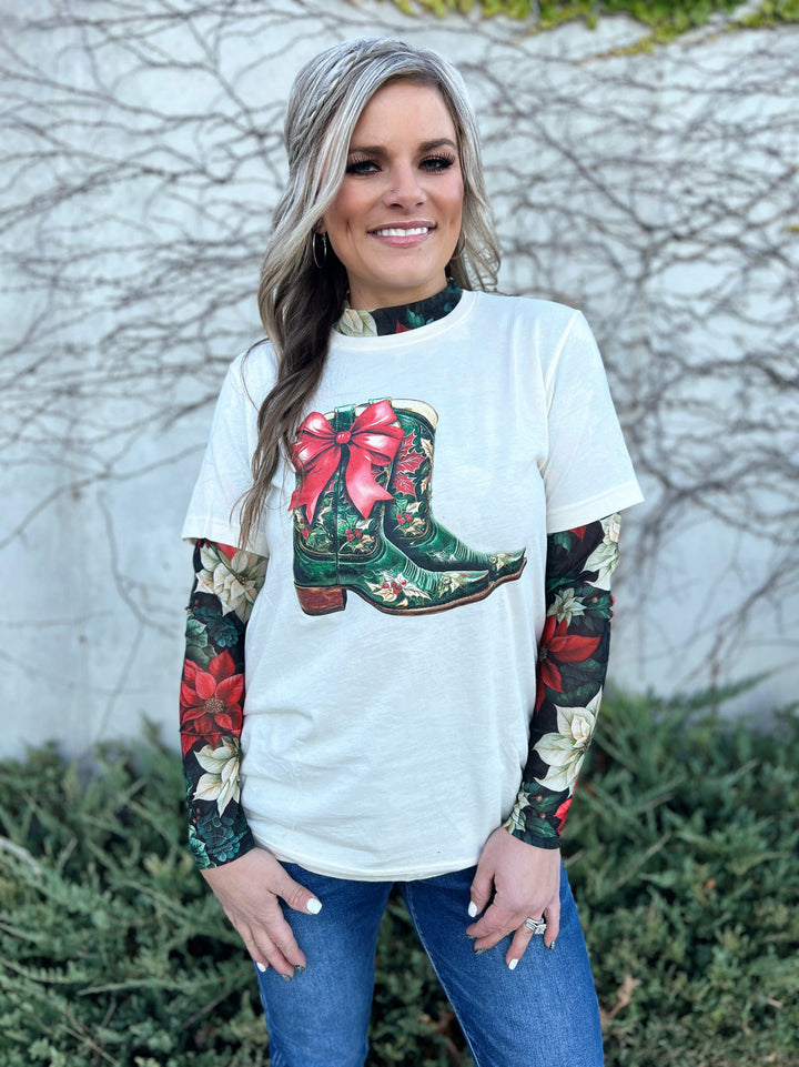 *LIMITED EDITION* Sterling Kreek All I Want For Christmas Is Boots Tee | gussieduponline