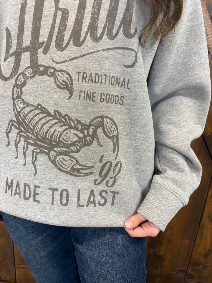 Ariat Women's Heather Grey Scorpion Sweatshirt*
