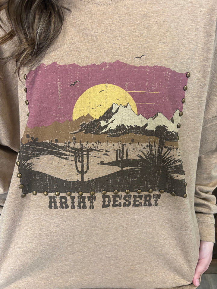 Ariat Women's Dark Heathered Oatmeal Oversized Graphic Top