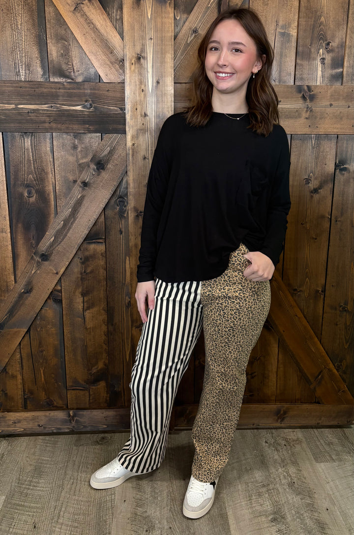 Mix & Match Leopard-Stripe Pants