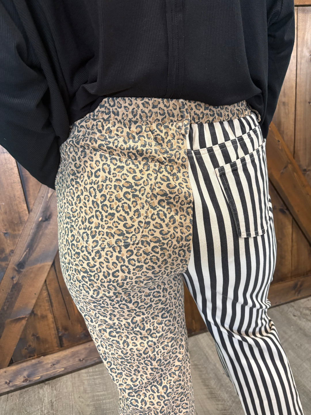 Mix & Match Leopard-Stripe Pants