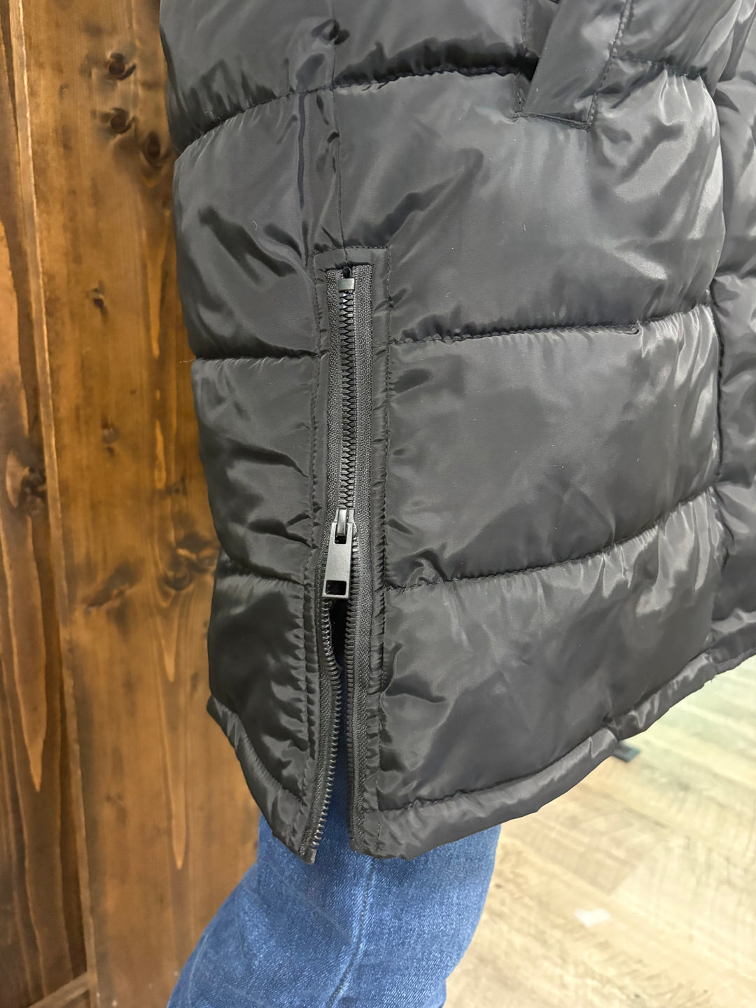 Black Puffer Long Vest