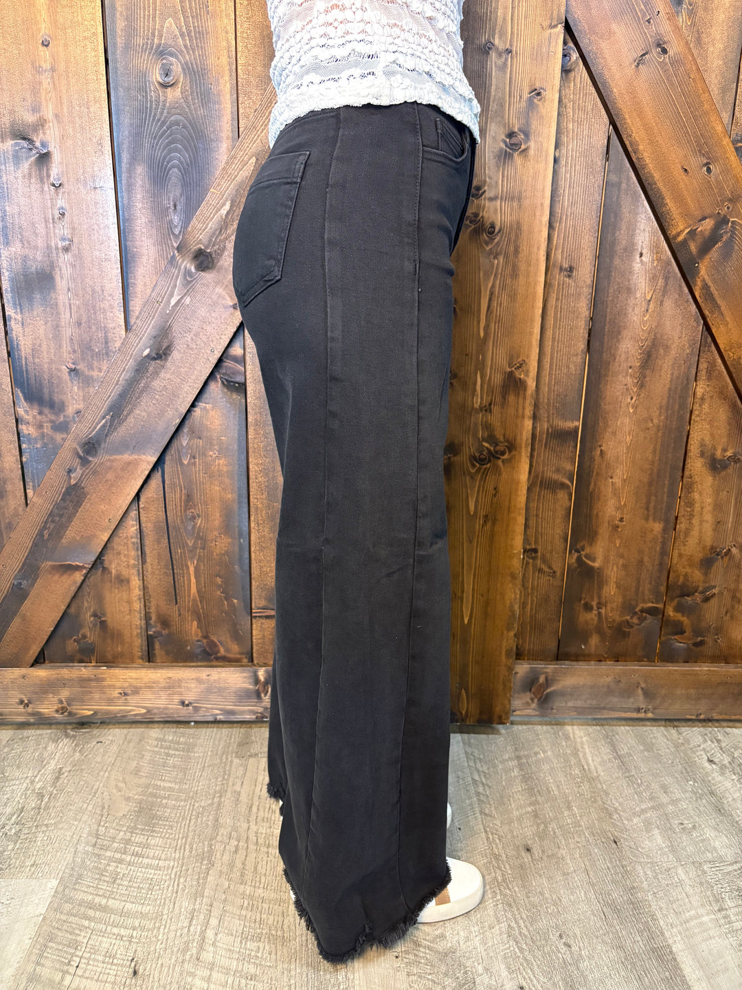 Risen Tummy Control High Rise Palazzo Leg Jeans