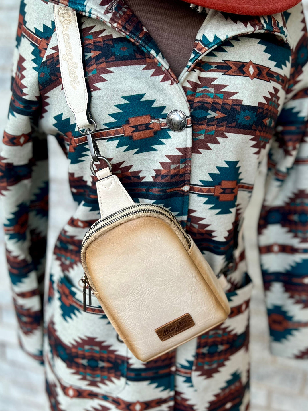 The Original Wrangler Cream Sling Back Crossbody Bag | gussieduponline