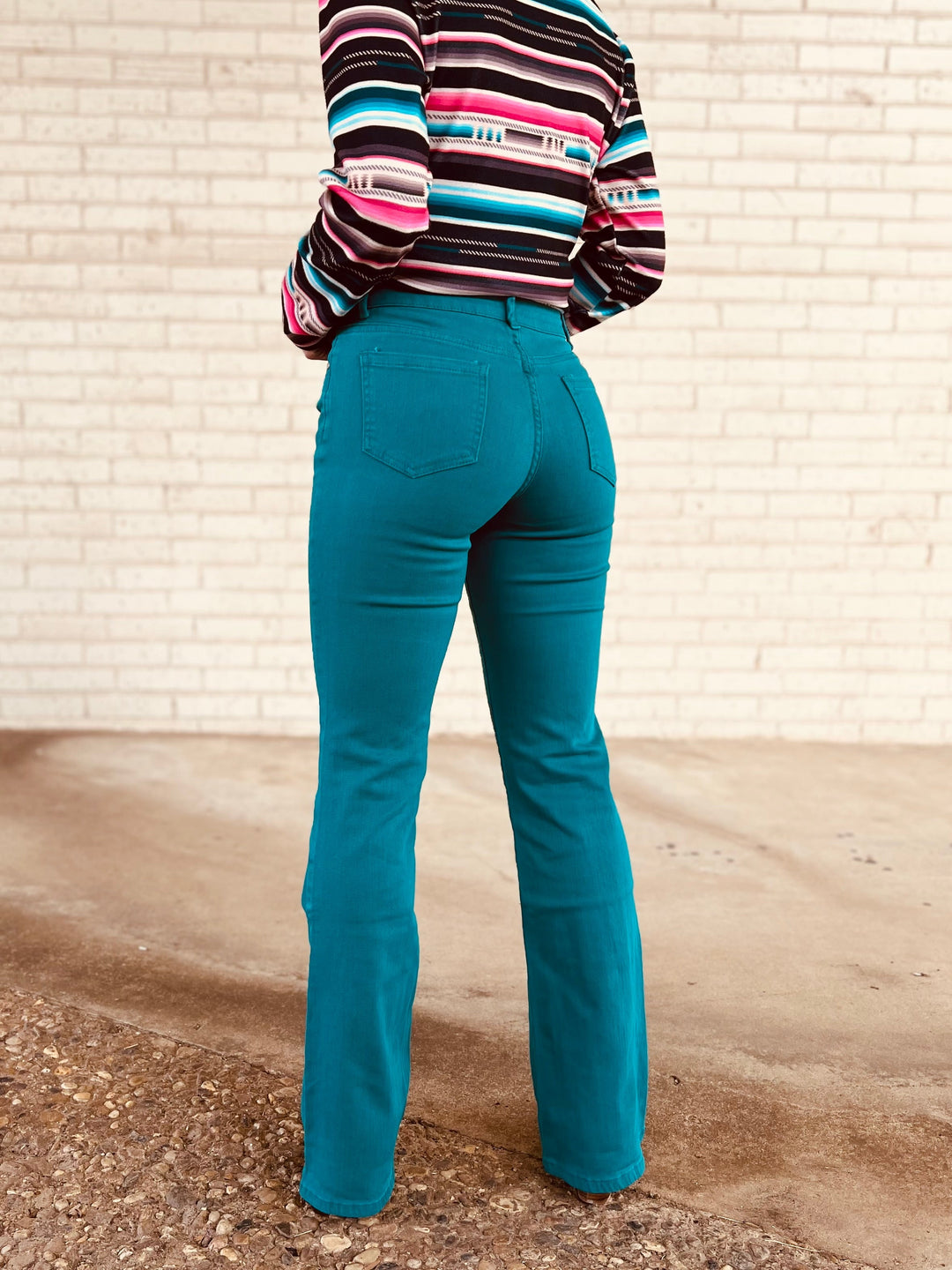 Walking West Denim Teal Long | gussieduponline