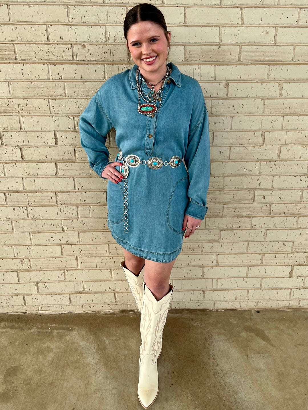 Rodeo Time Denim Dress | gussieduponline