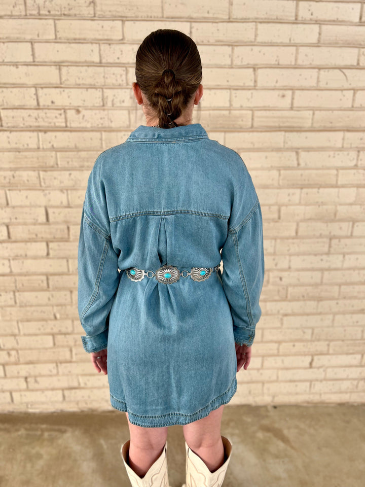 Rodeo Time Denim Dress | gussieduponline