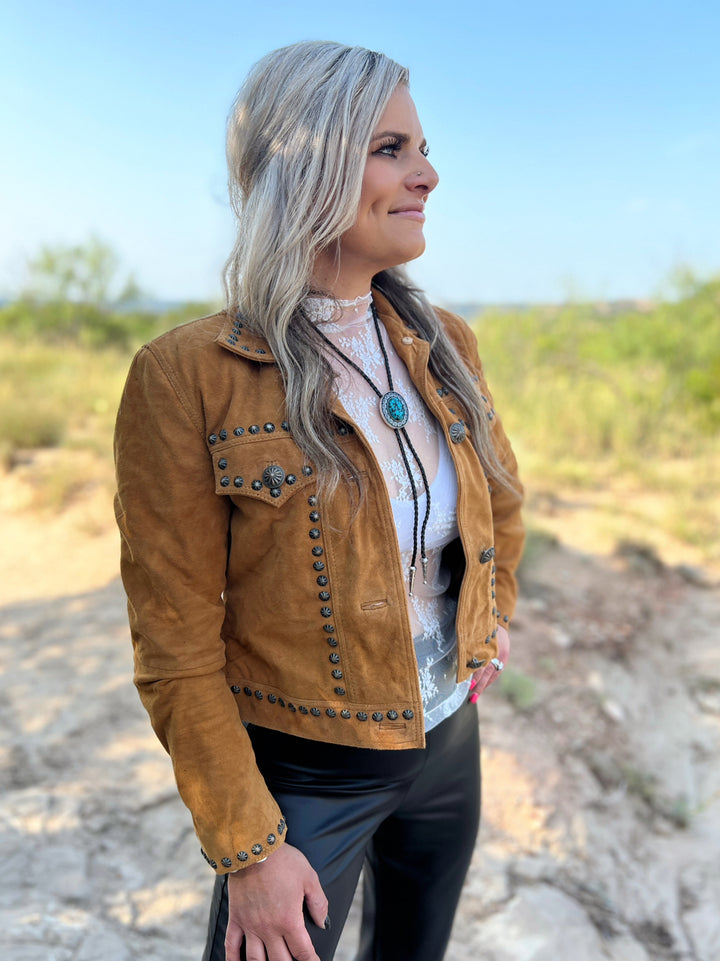 It's Getting Dangerous Studded Leather Jacket - Mustard | gussieduponline