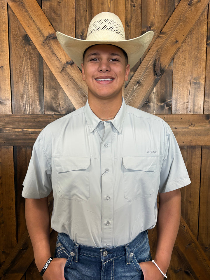 MENS Ariat Venttek Outbound Short Sleeve Grey Shirt