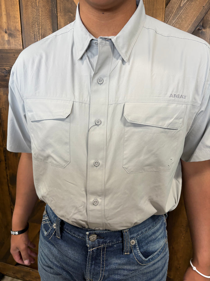 MENS Ariat Venttek Outbound Short Sleeve Grey Shirt