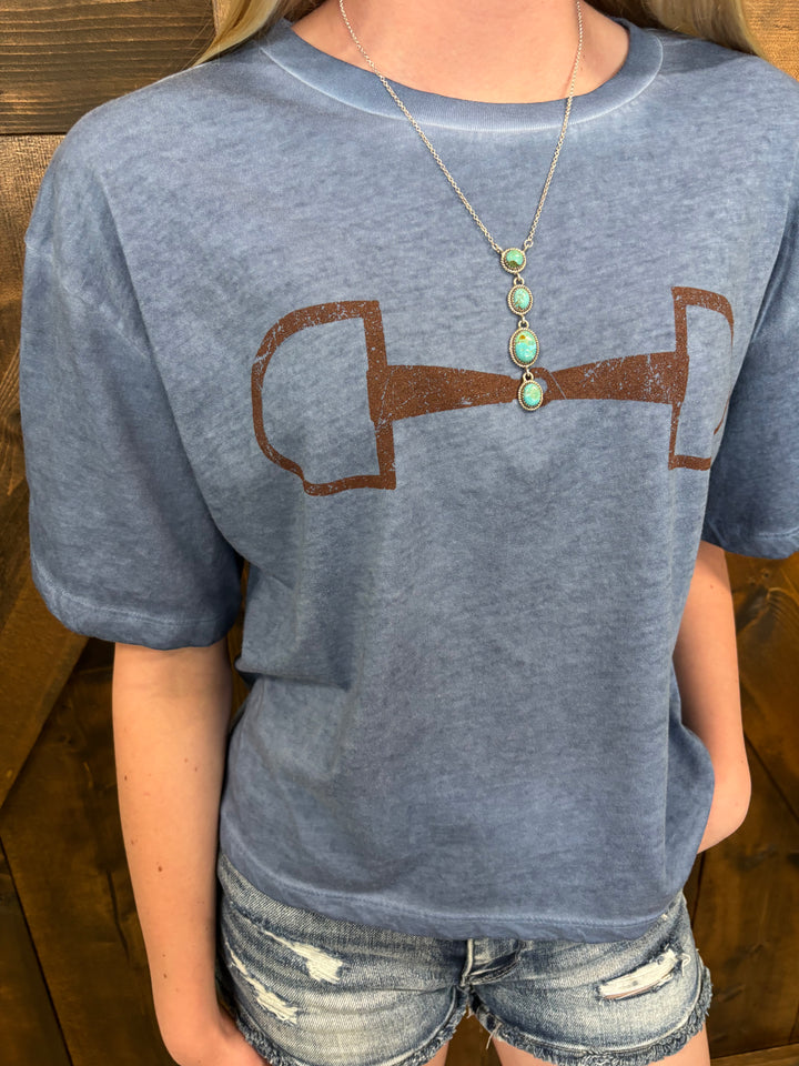 Blue Horse Bit Western Graphic Tee