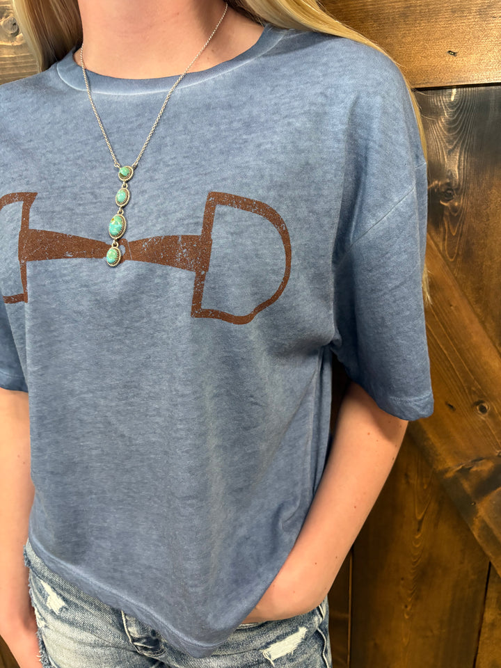 Blue Horse Bit Western Graphic Tee