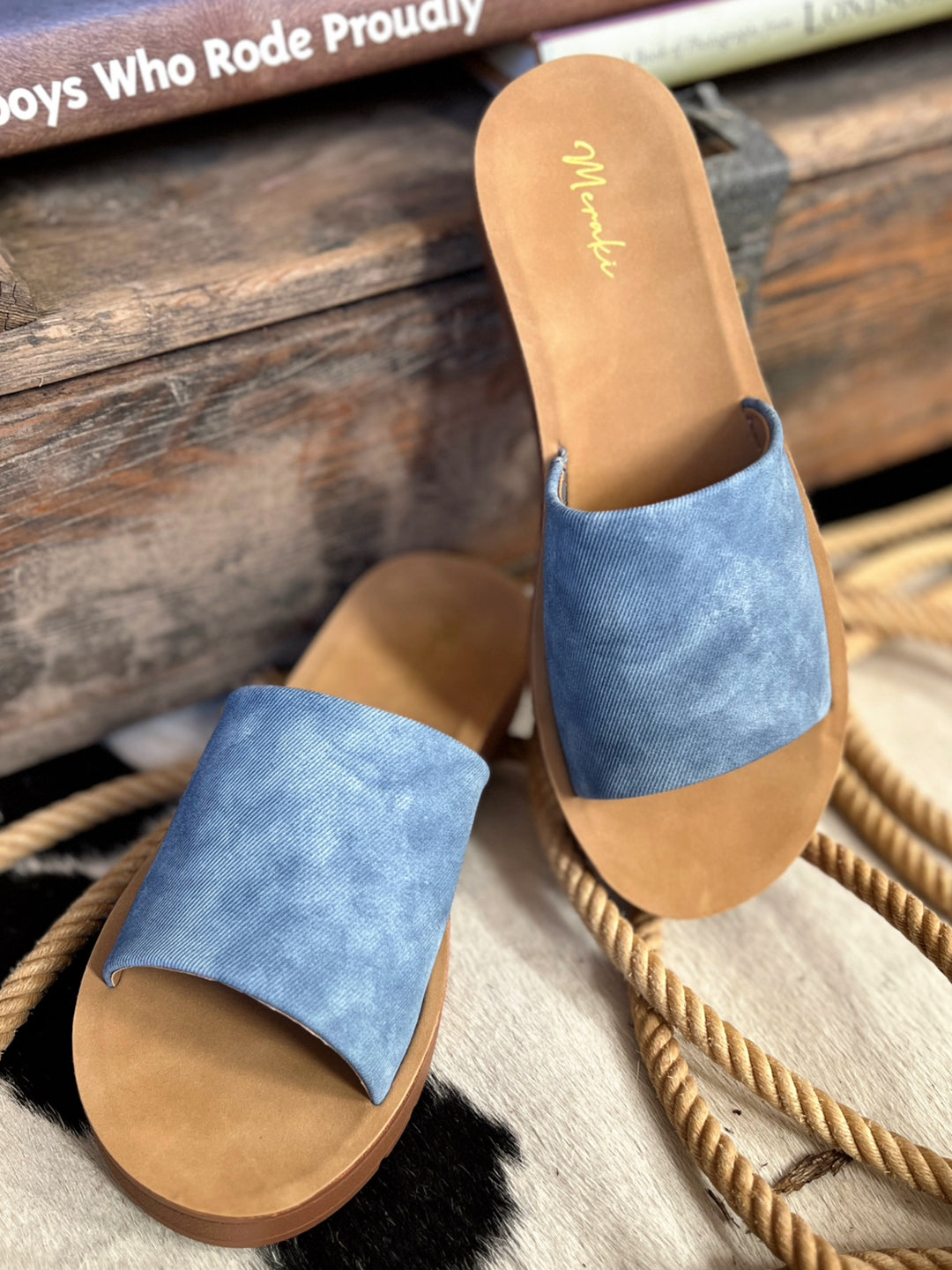 Vera Denim Slides* | gussieduponline