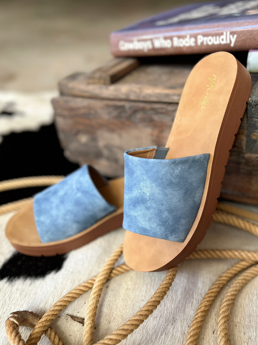Vera Denim Slides* | gussieduponline