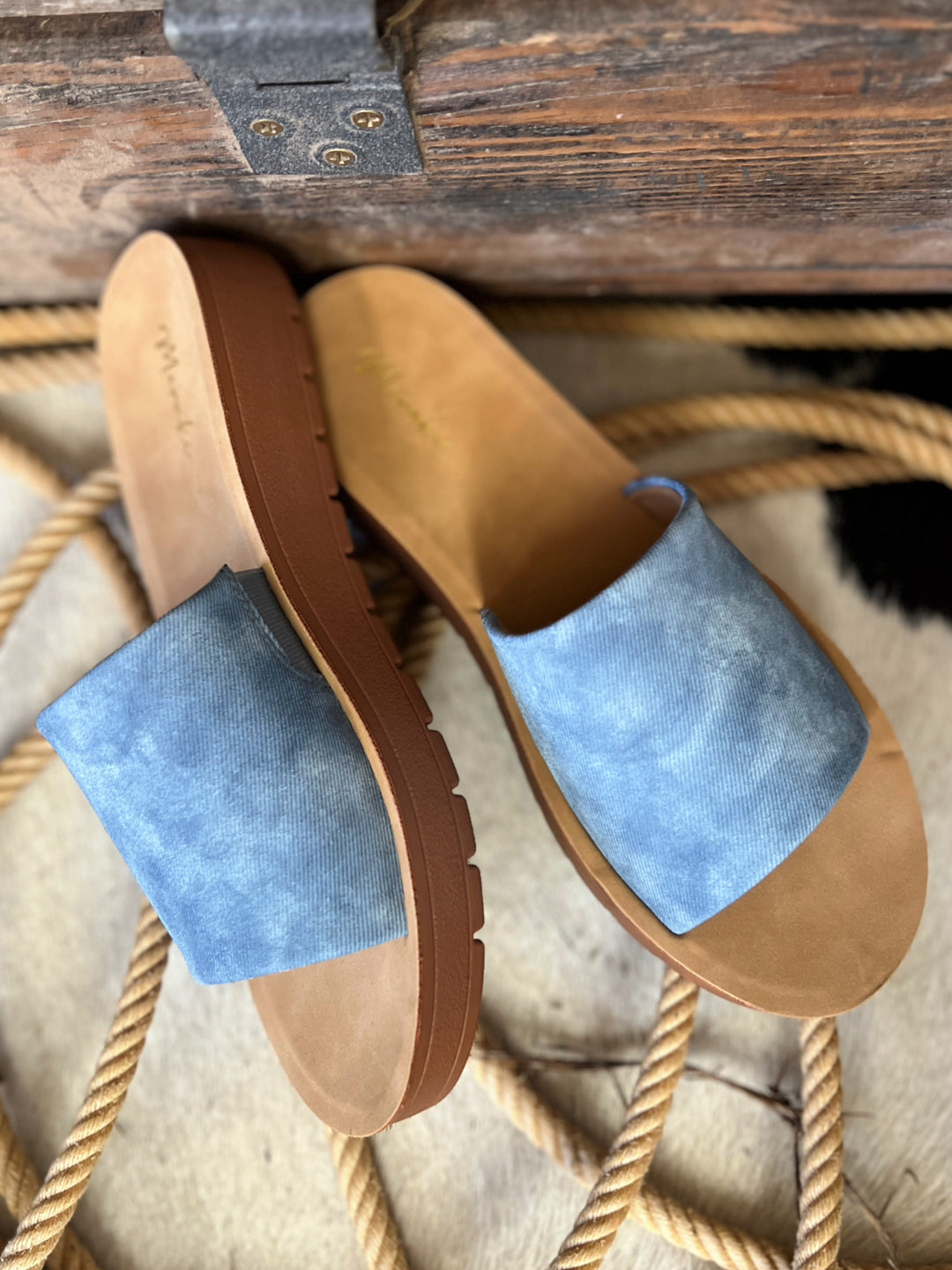 Vera Denim Slides* | gussieduponline