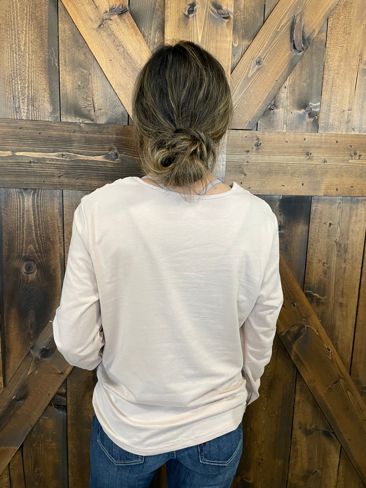 Asymmetric Seam Detail Long Sleeve Top- 3 Colors