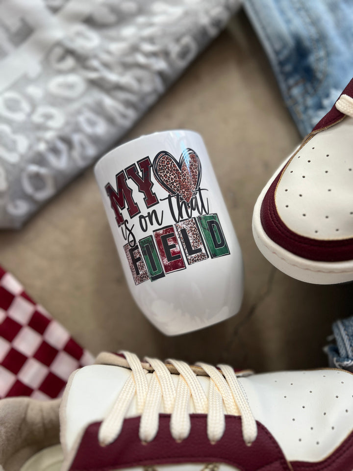 My Heart Is On That Field 12 oz. Cup | gussieduponline