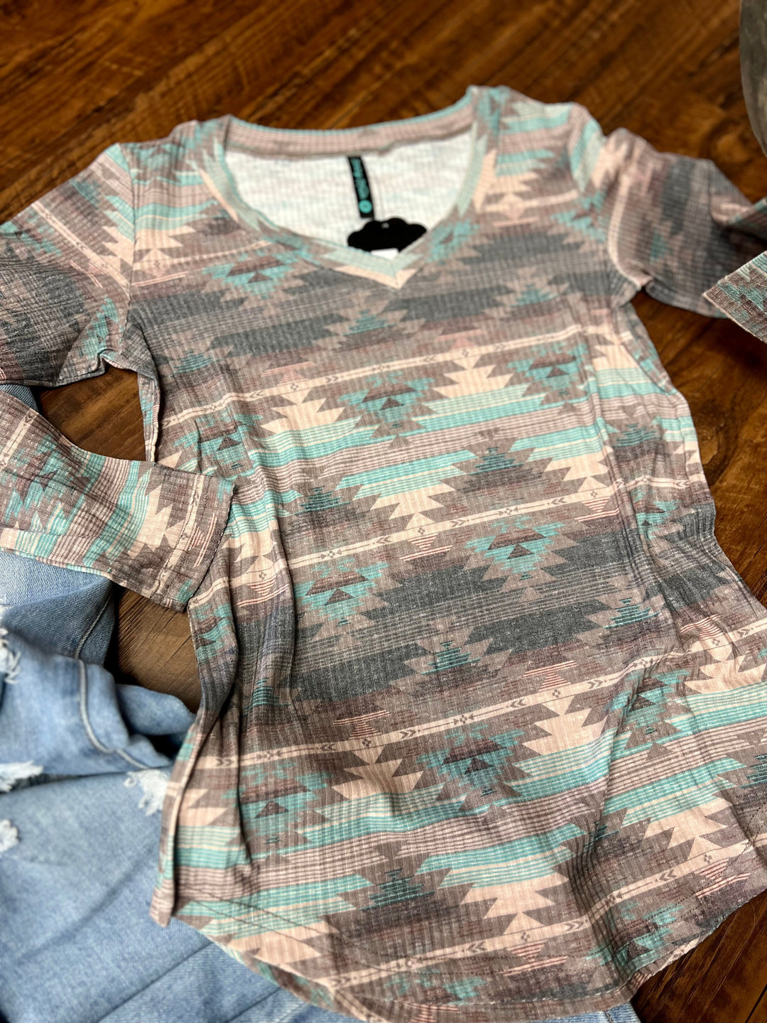 PLUS Burned Out Aztec Top | gussieduponline