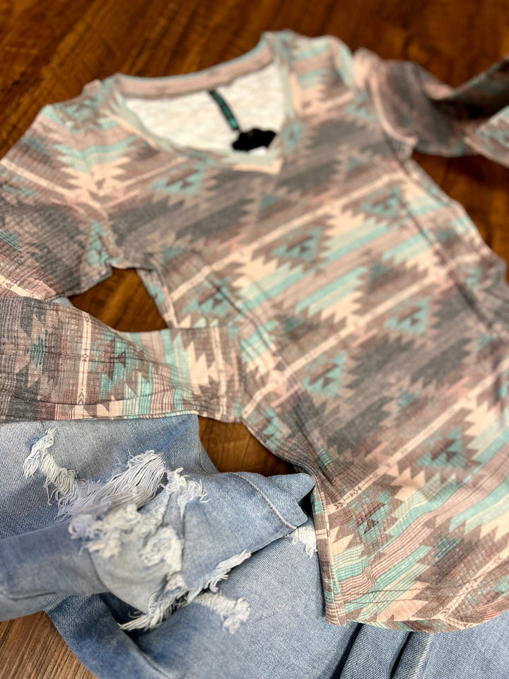 PLUS Burned Out Aztec Top | gussieduponline