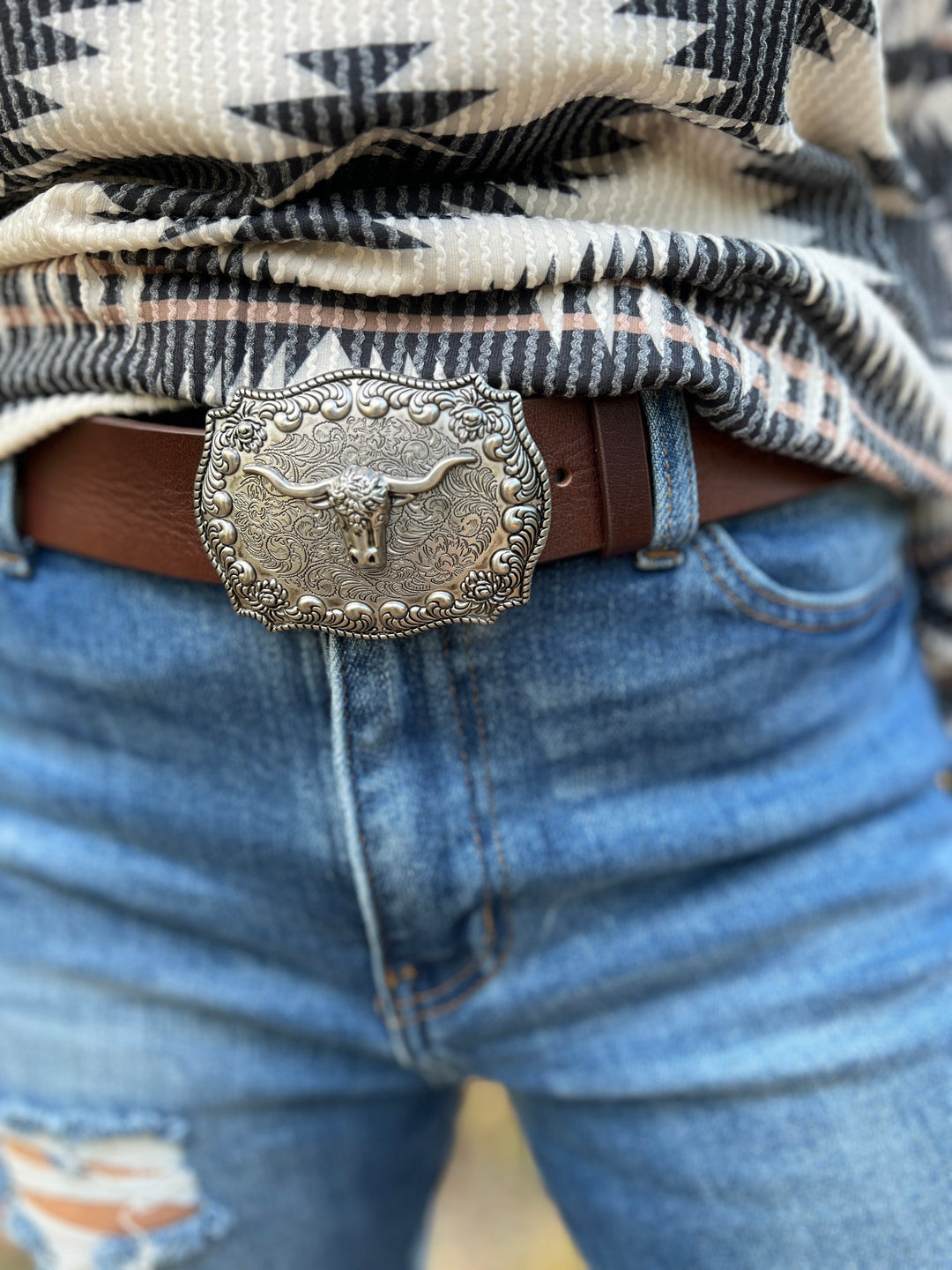 She'll Give Ya The Horns Leather Belt | gussieduponline