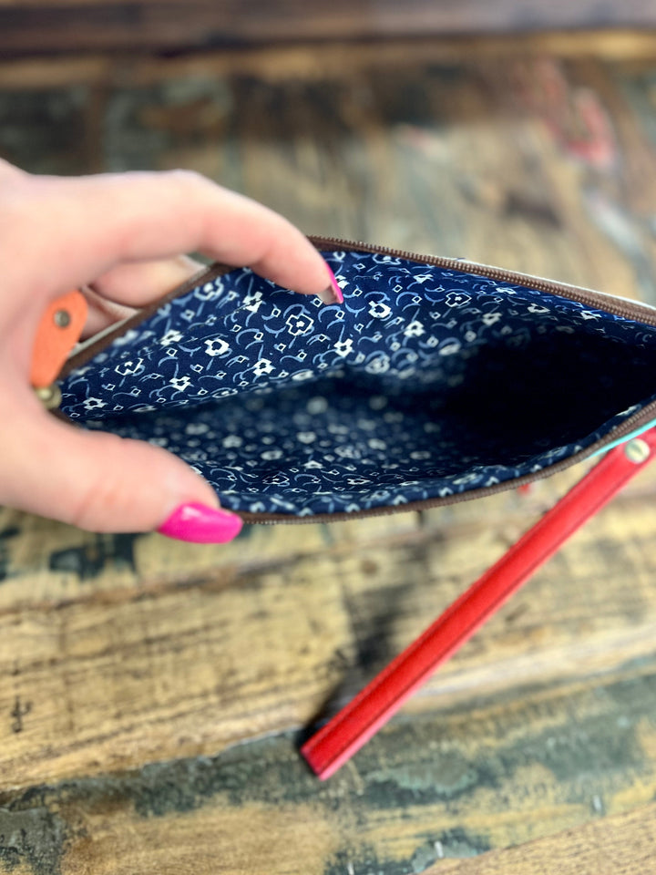 Vance Triple Zip Leather Wristlet- 3 colors | gussieduponline