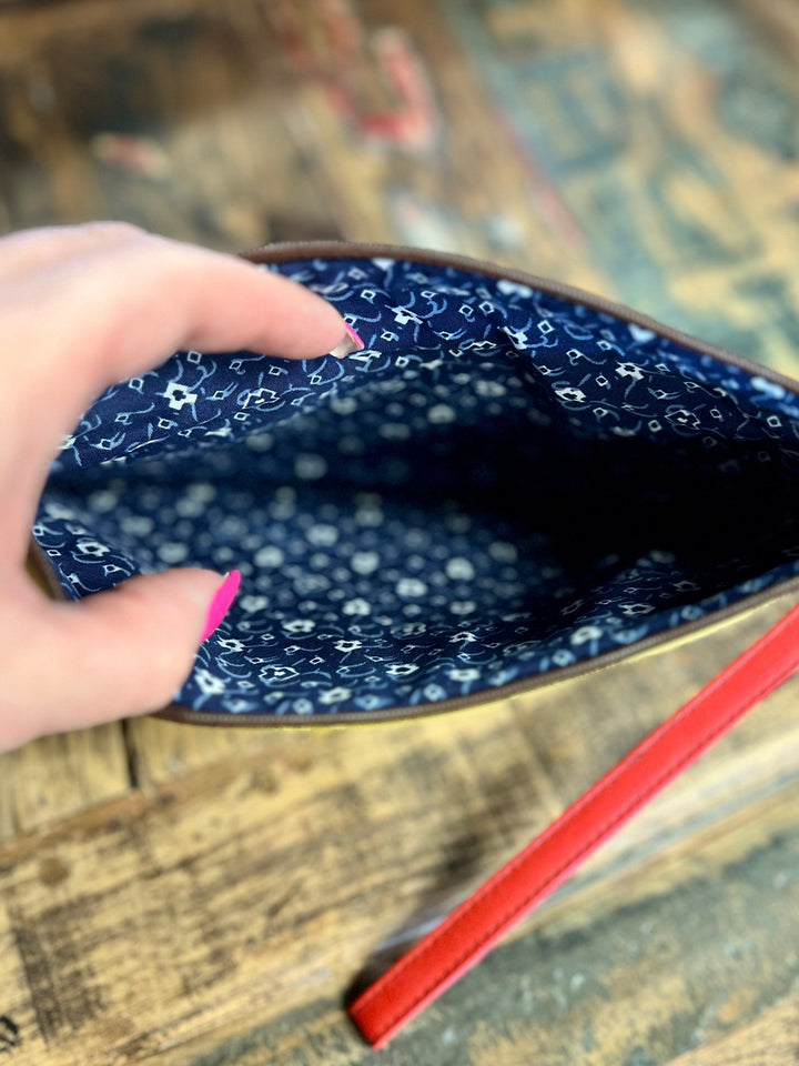 Vance Triple Zip Leather Wristlet- 3 colors | gussieduponline