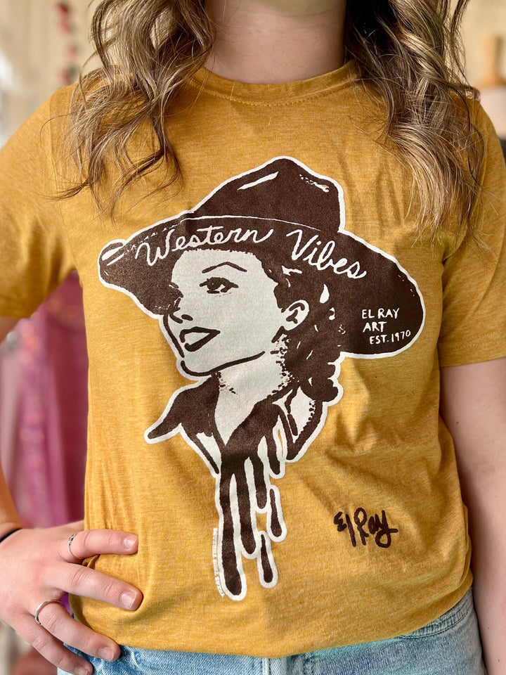 Mustard Western Vibes Tee | gussieduponline