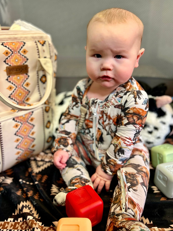 The Original Wrangler Diaper Bag - Cream/Tan | gussieduponline