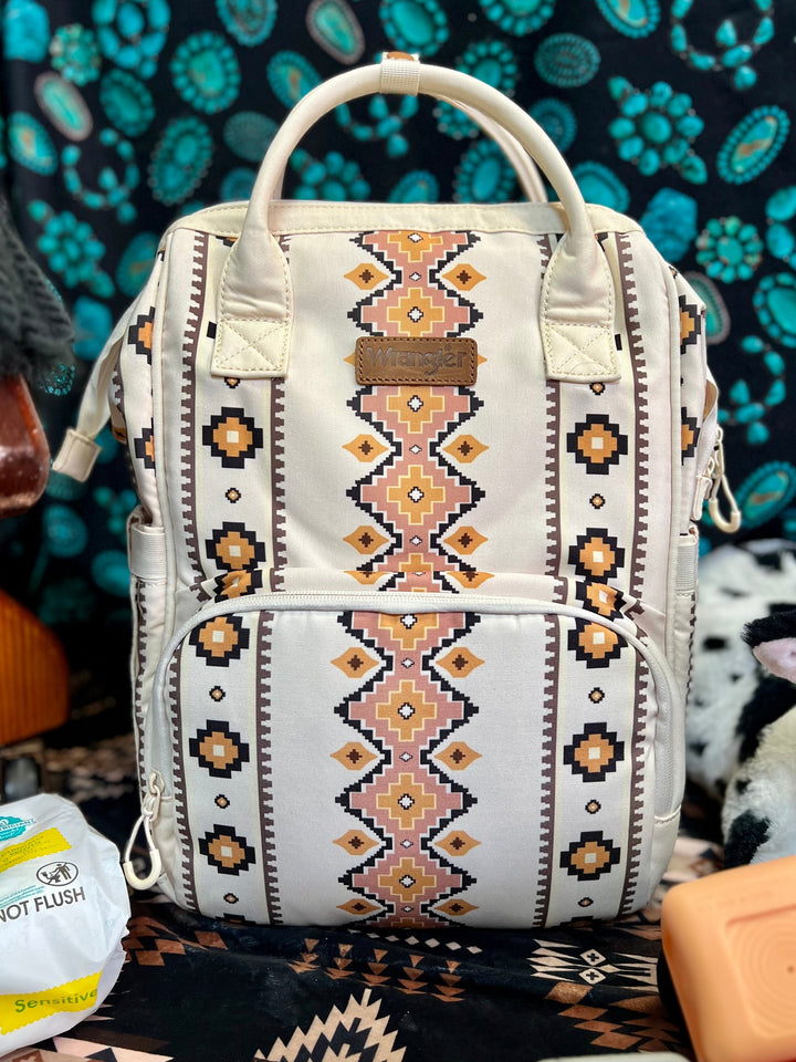 The Original Wrangler Diaper Bag - Cream/Tan | gussieduponline