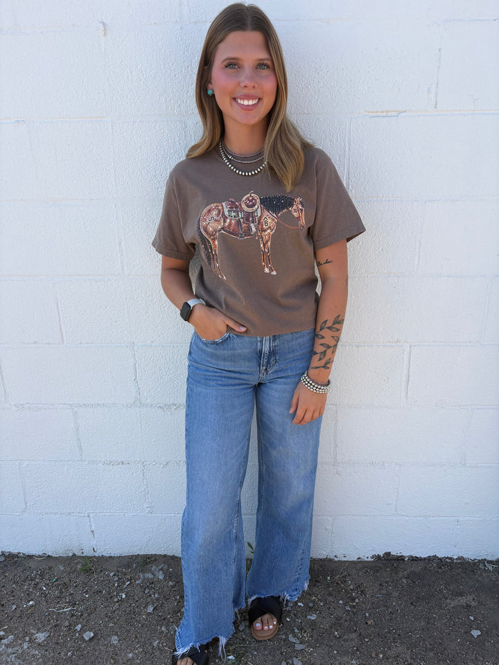 Rhinestone Cowhorse Tee